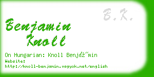 benjamin knoll business card